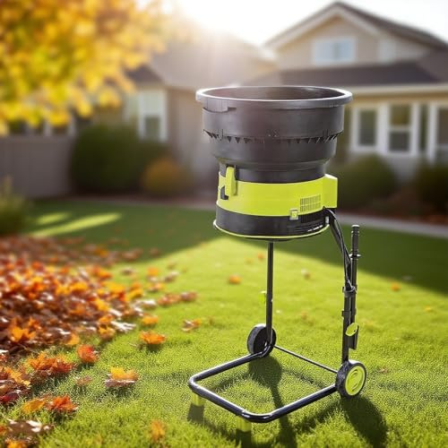 XEEAOFE Broyeur/Déchiqueteur de Feuilles Électrique, Moteur 8000 TR/Min pour Ratio 17:1, Diamètre de Contrôle Réglable avec Pelle Ramasse-Feuilles, Lunettes de Protection & Lames de Coupe 30m