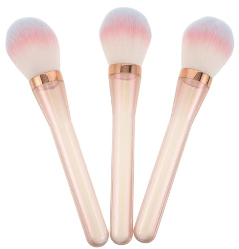 SAFIGLE 3 St Färgglada Puderborstar för Ansikte Mjuka Syntetiska Fibrer Ergonomiskt Handtag för Contour Highlighter och Puder Mångsidiga Sminkborstar för Nybörjare och Resor