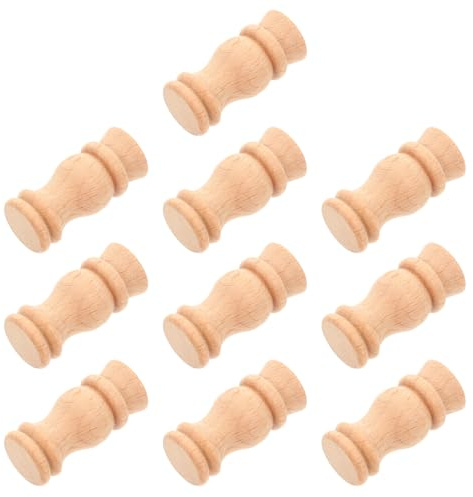 Milisten 10 Husillos de Madera Maciza sin Terminar para Manualidades, Reparación y Decoración Vintage, Tamaño 1, para Escaleras y Chimeneas, Accesorios para Hogar y Cocina
