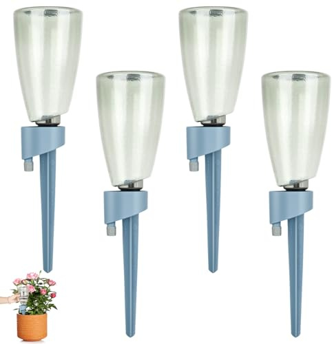 4 bolas de riego, dispensador de agua de 500 ml para plantas, dispositivo de riego por goteo con base de plástico, riego automático de plantas, dispensador de agua para habitaciones y jardín