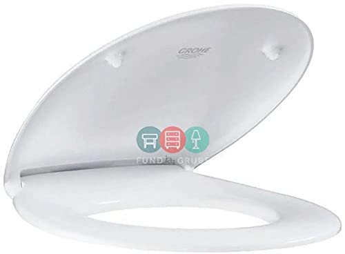 GROHE Bau Keramik, WC Sitz aus Duroplast (Toilettendeckel aus Duroplast, werkzeuglos abnehmbar, Scharniere aus Edelstahl, inkl. Befestigungsset), alpinweiß, 39492000