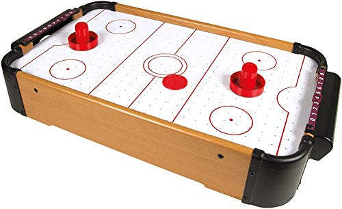 B4E Tabletop Air Hockey Game | Air Hockey Table Top for Kids & Adults – Compact & Portable Set with 2 Pushers & 2 Pucks – Family Fun & Arcade Thrills