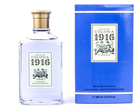 1916 - Lavanda Mediterránea 400 ml, Agua de Colonia Hombre y Mujer, Perfume Unisex, Eau de Toilette Masculina y Femenina, Fragancia Fresca y Floral, Aroma de Larga Duración