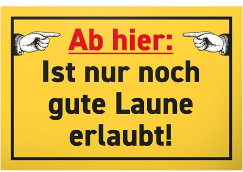 DankeDir! Gute Laune - Schild 30 x 20 cm - Party Geschenkidee Deko Kollegen Freunde Partydeko Geschenk - Geburtstagsgeschenk Türschild lustiger Spruch Spruchschild Büro
