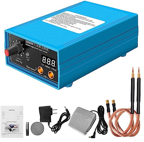 Mini soldador por puntos de batería de 5000 W, máquina de soldadura por puntos portátil, kit de bricolaje para herramientas de soldadura de batería 18650, máquina de soldadura de batería ajustable con