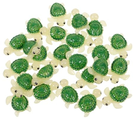 Yardwe 24-Teiliges Set Miniatur-Schildkrötenfiguren Aus Kunststoff Miniatur-Tischschildkröte Für Gartengestaltung Landschaftszubehör Und Tischdeko 3.00X2.50X0.90cm
