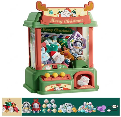 HAZARA Machine a Pince Bonbon ， Candy Grabber avec Musique et Lumières,2 Poupées Panda,20 Peluches,20 Gashapons ， Machine à Sucreries Cadeau d'anniversaire pour Enfant,B