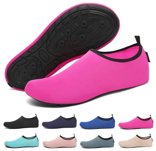 SAGUARO Scarpe da Scoglio Donna Uomo Scarpette Scoglio Scarpette Mare Scogli Antiscivolo Scarpe Mare Scoglio per Spiaggia Acqua Immersione Solido Rosso Rosa Gr.40/41