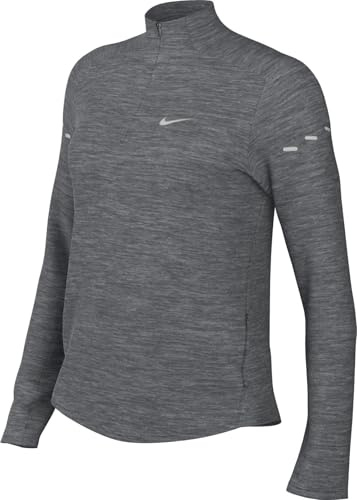Nike Swift Dri-Fit HQ0499-084 Top pour Femme avec Demi-Fermeture éclair Gris fumé/HTR/Reflective Silv