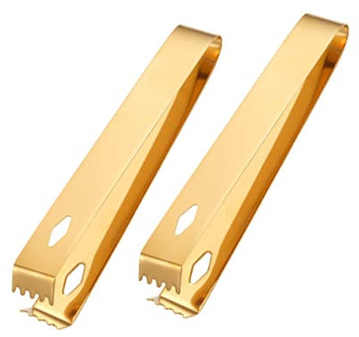 NOLITOY 2pezzi Pinze Per Ghiaccio Acciaio Inossidabile Manico Ergonomico Per Buffet e Cocktail Resistente e Leggera Per Eventi e Uso Quotidiano