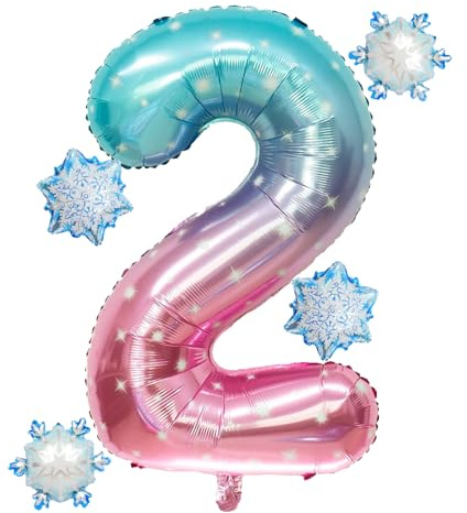 Geburtstag Luftballon 2, Folienballon 2, Folienballons Zum 2, Schneeflocken Luftballon, Schneeflocken Ballons, Geeignet Für Mädchengeburtstagsfeiern, Hochzeiten, Weihnachten