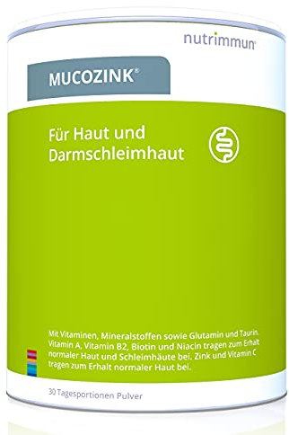 MUCOZINK® I made by nutrimmun I Für 30 Tage I Umfassender Mikronährstoffkomplex I Vitamine I Mineralstoffe I 2g L-Glutamin I Taurin I Pulver I Vegetarisch I Glutenfrei I Laktosefrei I Laborgeprüft