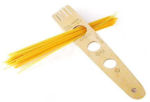 Eppicotispai We Love Pasta - Medidor de espaguetis (1 unidad, madera plateada, 28,4 x 5,5 x 0,4 cm)
