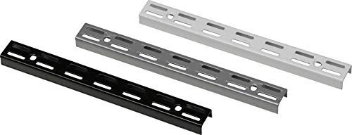 ib style - 2 Stück Wandschiene | 2-reihiges System | 4 Abmessungen | 3 Farben | 100 cm Weiss - für Regalträger Regalsystem Winkel Regalhalter Regalwinkel
