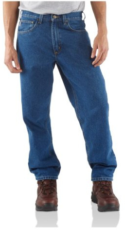 Carhartt Men's Relaxed Fit Five Pocket Tapered Leg Jean 101505,Darkstone,28 x 28