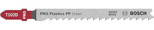 Bosch 3x PRO Plastics PP Clean T102D Jigsaw Blade | for Plastics, Plastics, Length 100 mm, Professional Accessory Jigsaw