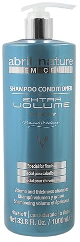 abril et nature - Champú profesional para dar volumen y grosor al cabello fino Extra Volume - Más cuerpo y densidad - Con Ácido Hialurónico y Molecular-D Bond Restore - No Apelmaza - 1000ml