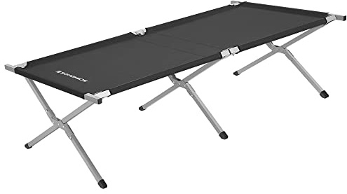 SONGMICS Lit de Camp Pliable 1 Personne, Lit d’Appoint, 210 x 72 x 45 cm, Capacité 260 kg, pour Camping, Randonnée, Voyage en Plein Air, Noir GCB21H