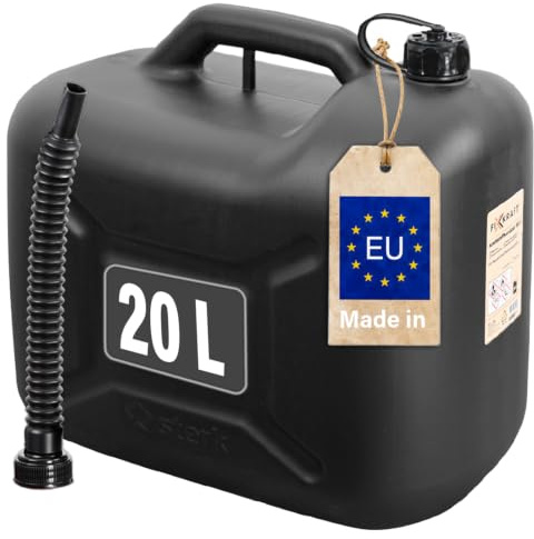 Benzinkanister KKS 20 PE 20L Benzin-Kanister schwarz 20 Liter Diesel Kraftstoffkanister UN