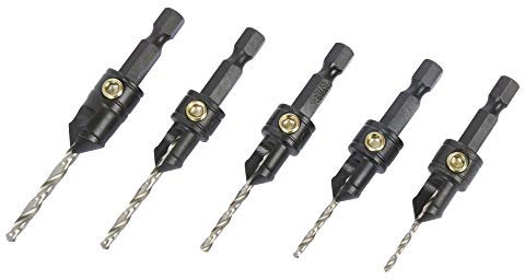 Trend Snappy 5-teiliges Senkerset, macht Vorbohrungen und Senkungen in einem Arbeitsgang für schnellere, professionelle Arbeiten. Für Schrauben von Nr. 4 bis Nr. 12, SNAP/CS/SET