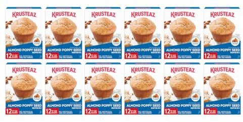 Krusteaz Almond Poppy Seed Muffin Mix, Muffin Mix Made With Real Almonds, 17 oz Box (Pack of 12)