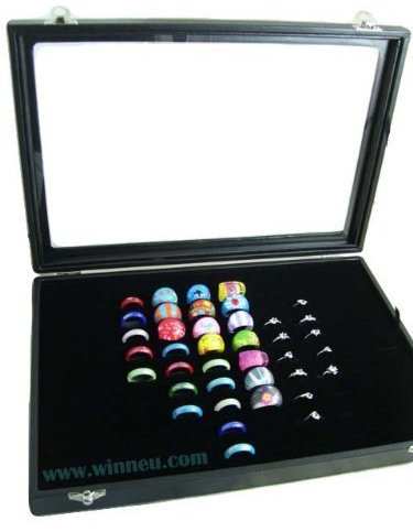 Sinoba Samt Ohrringdisplay Ringdisplay Ringbox Ringschachtel für 100 Ringe