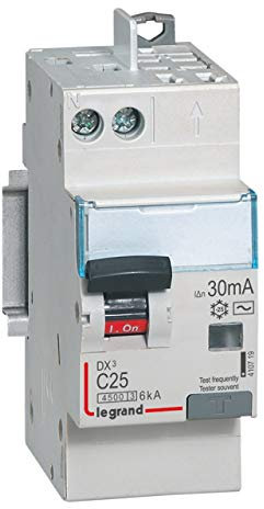 410719 Legrand Disjoncteur différentiel 25A type AC 30mA - DX³4500 1P+N