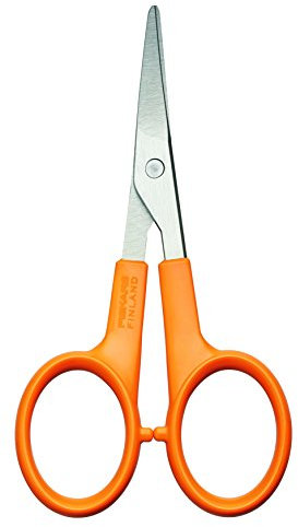 Fiskars Maniküreschere, Gebogen, Scherenlänge: 10 cm, Qualitätsstahl/Kunststoff, Classic, 1000813, Orange