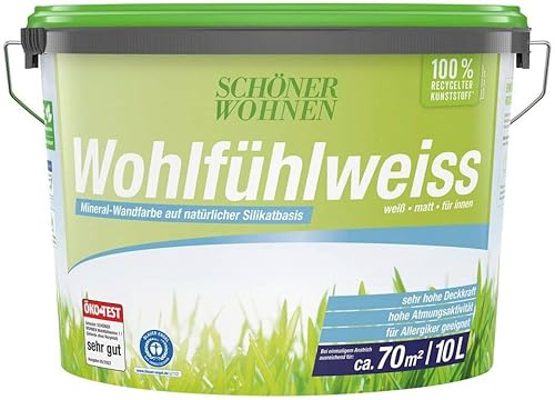 SCHÖNER WOHNEN FARBE Wandfarbe WohlfühlWeiss 10 l, weiß