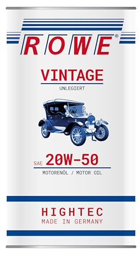 ROWE HIGHTEC Vintage SAE 20W-50 UNLEGIERT - 5 Liter - Pkw-Motorenöl mineralisch für Oldtimer mit Otto- oder Dieselmotor - Art. Nr. 20218