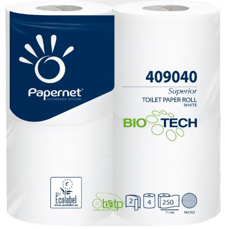 16 Rollen BIO TECH Toilettenpapier 2-lagig/250 Blatt für Camping und Boot