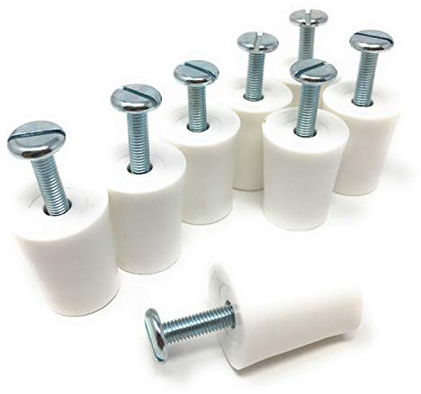 Lot de 8 butées de suspension pour volets roulants Blanc 28 mm
