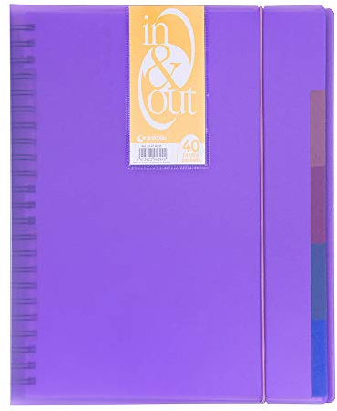 Grafoplás 39424035－Carpeta fundas extraibles, tamaño A4, color violeta, 40 fundas
