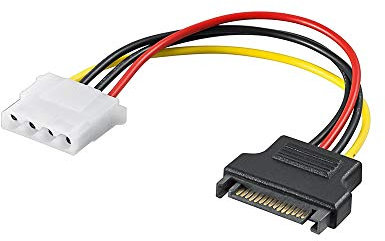 Goobay 93634 Cavo Elettrico/Adattatore per PC, Presa SATA a Presa 5.25, 0.17m Lunghezza del Cavo