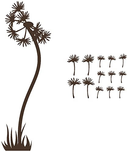 Samunshi® Pusteblume Wandtattoo Pusteblume Wandaufkleber 27 x 80cm braun