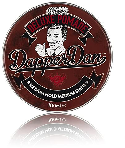 Dapper Dan Deluxe Pomade, Medium Hold Medium Shine Hair Pomade for Men, Flexible Water Based Pomade, for a Professional Look, 1 x 100ml