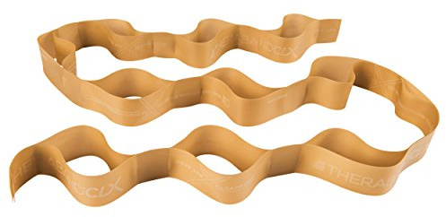 TheraBand CLX Latex-Free Resistance Band, 11 Loops for Pilates, Home Gym, Professional Physical Therapy & Fitness Equipment, 2.5 Metre, Gold, Maximum