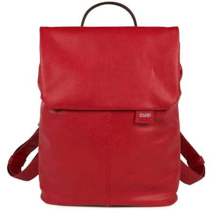 Zwei Damen City-Rucksack Mademoiselle.M MR13 Tagesrucksack 7 Liter, gepolstertes Laptopfach, Magnet-Verschlussklappe, Hauptfach mit Reißverschluss, Rückenpolsterung, klassisch-elegant (red)