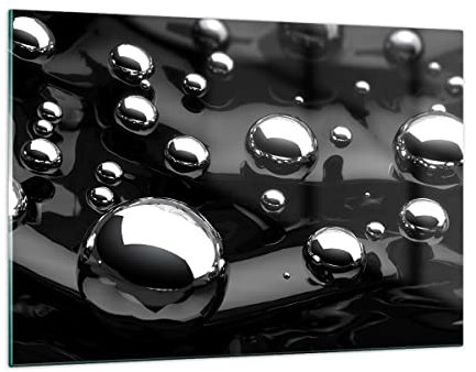 Quadri Moderni Soggiorno Cromo metallo riflessione Quadro su Vetro 120x80cm Stampe da Parete in Vetro Camera da Letto Cucina 1 pezzo Wall Art Grandi XXL Decorazione Murale Immagini GAA120x80-2525