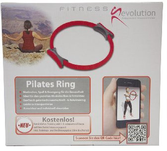 Fitness Revolution Pilates Ring mit QR Code und damit Zugang zur Fitness Revolution World mit kostenlosen animierten Trainingsvideos, Ernährungstips und persönlichen Trainingsanleitungen