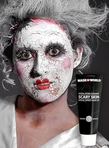 Maskworld Scary Skin Weiß - Weiße Special Effect Creme für gruselige Effekte - Helloween, Karneval & Motto-Party