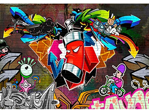 Runa Art Papier peint intissé street art Graffiti 352 x 250 cm Toison Mur XXL Tableaux Muraux Tapisserie Photo Décoration Murale Salon Chambre Coloré 9063011a