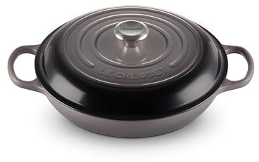 Le Creuset Signature Enamelled Cast Iron Shallow Casserole Dish With Lid, 30 cm, 3.5 Litres, Flint, 21180304442430
