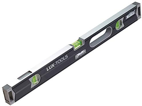 LUX-TOOLS Wasserwaage Professional | Aluminium-Wasserwaage mit drei Libellen und 100 cm Länge
