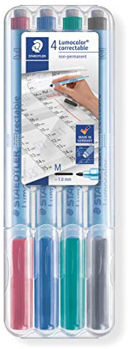 STAEDTLER Lumocolor 305M WP4-1 Folienstift, correct M STAEDTLER Box, 4 Stück