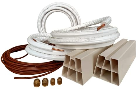 3S SuperSamaStore Kit de montaje de aire acondicionado Monosplit de 5 metros – Set instalación climatizador con tubos de cobre preaislados, conexiones 1/4 y 3/8, soportes antivibrantes, tubo de