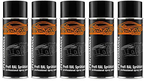 TRISTARcolor 5 x RAL 9016 Verkehrsweiss glänzend Lack Spraydose | Sprühdose 400 ml, schnelltrocknend