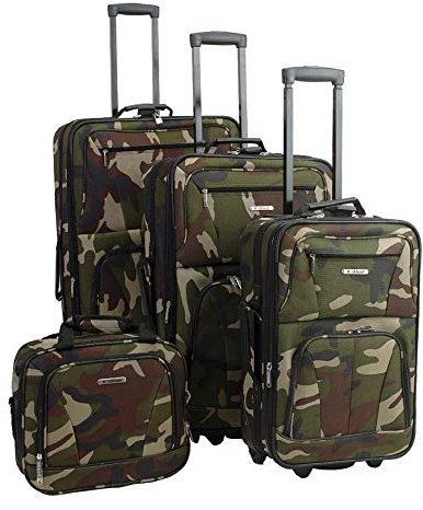 Rockland, Set di valigie Journey, morbide, verticali, Mimetico, 4-Piece Set (14/19/24/28)