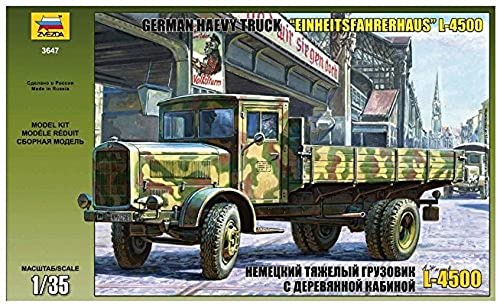 Zvezda 500783647-1:35 WWII Dt.Trans.LKW L4500S Einheitsk. - Plastikbausatz - Modellbausatz - Zusammenbauen - Bausatz - für Einsteiger - detailliert