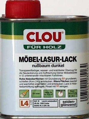 Möbel-Lasur-Lack L4 nussb.dkl. 0,125 L